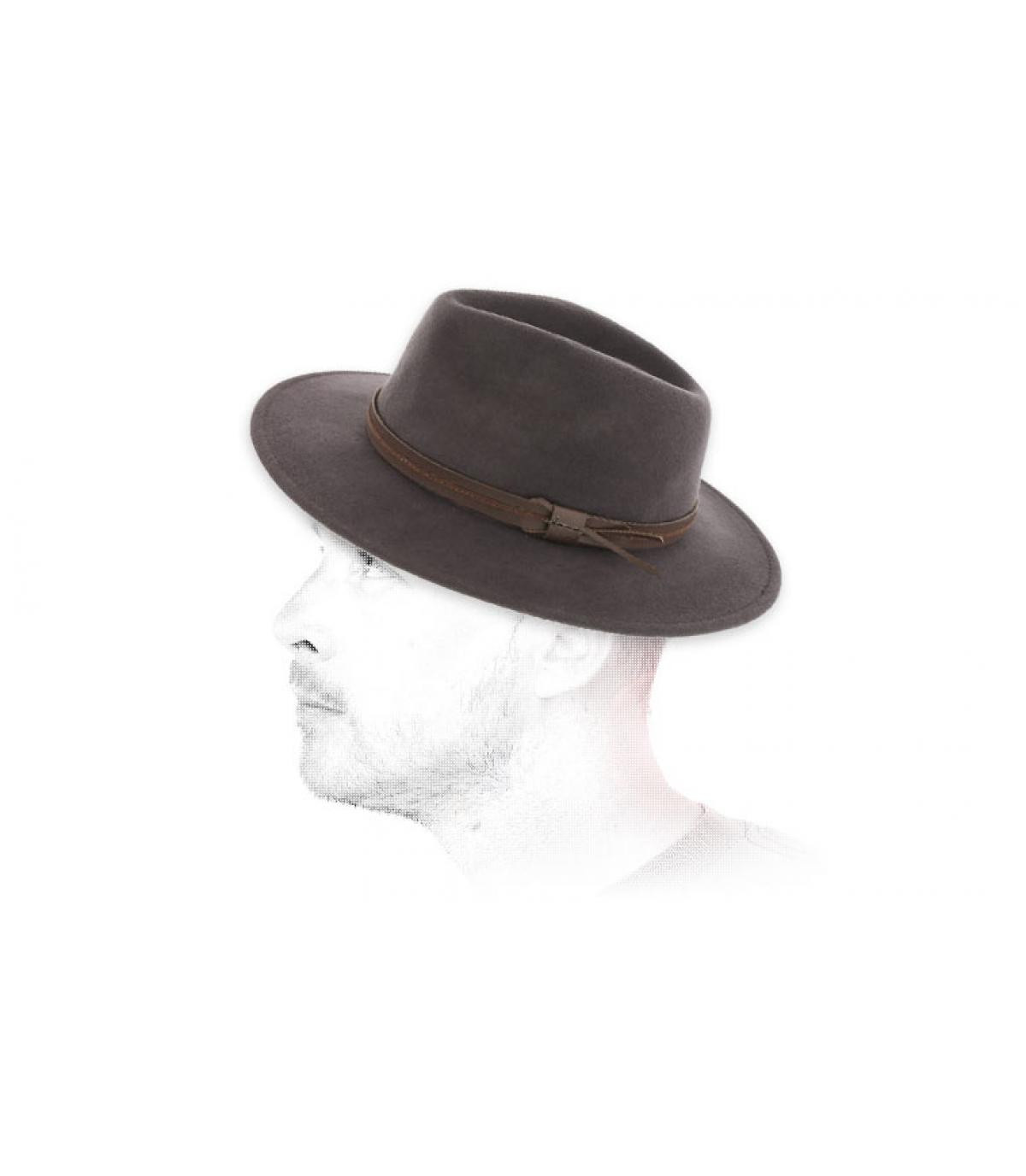 Herman grey wool fedora Mackinsley charcoal Herman grey wool fedora Mackinsley charcoal